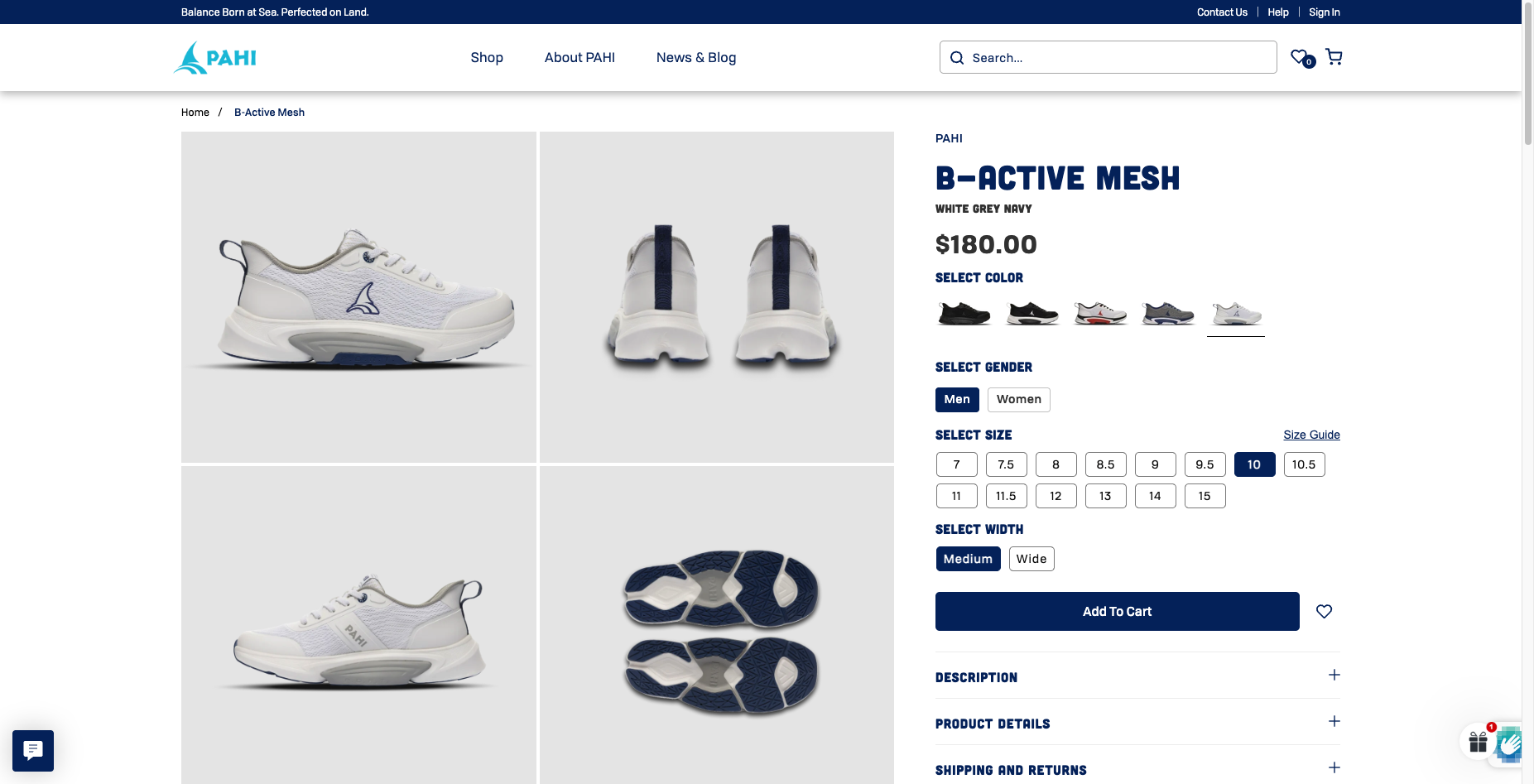 PAHI B-Active Mesh product page, walked 8 September 2026